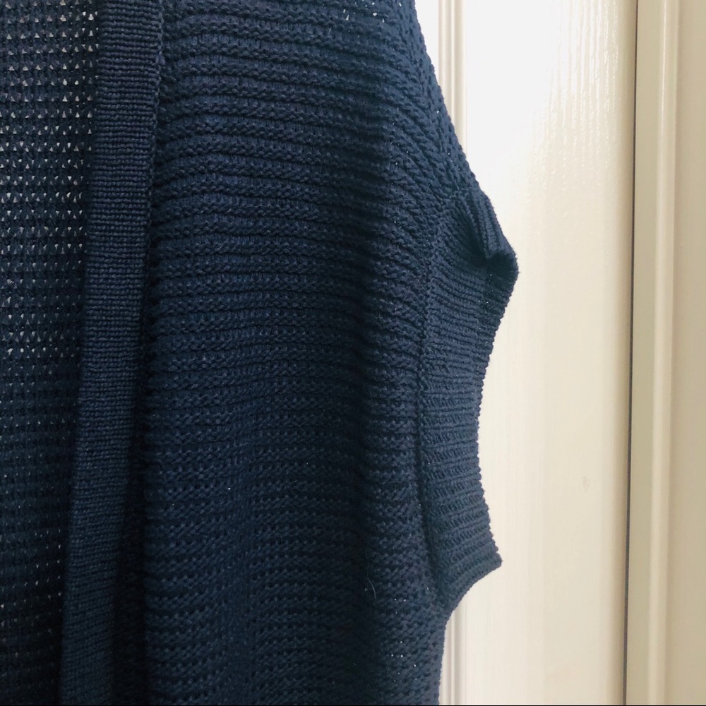 Talbots Knitted Open Front Long Sweater Sleeveless - Picture 4 of 6
